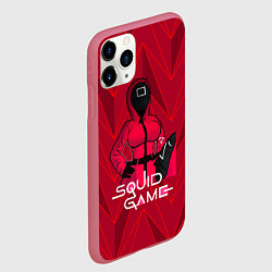 Чехол iPhone 11 Pro матовый Squid game, цвет: 3D-малиновый — фото 2