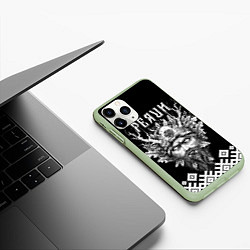 Чехол iPhone 11 Pro матовый Славянский бог Перун, цвет: 3D-салатовый — фото 2