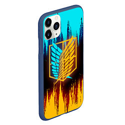 Чехол iPhone 11 Pro матовый Атака Титанов: Освещение, цвет: 3D-тёмно-синий — фото 2