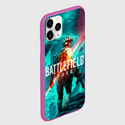 Чехол iPhone 11 Pro матовый Battlefield 2042 игровой арт, цвет: 3D-фиолетовый — фото 2
