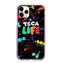 Чехол iPhone 11 Pro матовый TOCA BOCA RAINBOW PAINTS ТОКА БОКА РАДУЖНЫЕ КРАСКИ, цвет: 3D-розовый