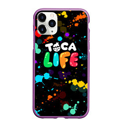 Чехол iPhone 11 Pro матовый TOCA BOCA RAINBOW PAINTS ТОКА БОКА РАДУЖНЫЕ КРАСКИ, цвет: 3D-фиолетовый