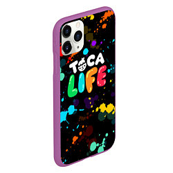 Чехол iPhone 11 Pro матовый TOCA BOCA RAINBOW PAINTS ТОКА БОКА РАДУЖНЫЕ КРАСКИ, цвет: 3D-фиолетовый — фото 2