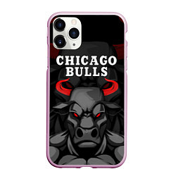 Чехол iPhone 11 Pro матовый CHICAGO BULLS ЯРОСТНЫЙ БЫК