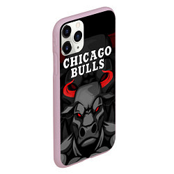 Чехол iPhone 11 Pro матовый CHICAGO BULLS ЯРОСТНЫЙ БЫК, цвет: 3D-розовый — фото 2