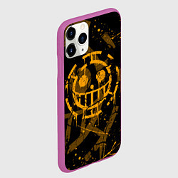 Чехол iPhone 11 Pro матовый ВАН ПИС ПИРАТЫ ЖЁЛТЫЙ ЛОГО, цвет: 3D-фиолетовый — фото 2