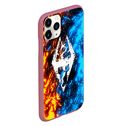 Чехол iPhone 11 Pro матовый TES SKYRIM BATTLE FIRE БИТВА ОГНЕЙ, цвет: 3D-малиновый — фото 2