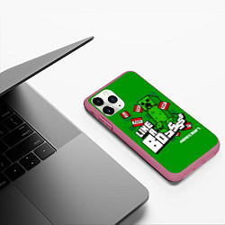 Чехол iPhone 11 Pro матовый LIKE A BOSS Minecraft Creepe, цвет: 3D-малиновый — фото 2