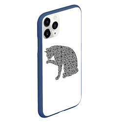 Чехол iPhone 11 Pro матовый QR Кот Версия 2, цвет: 3D-тёмно-синий — фото 2