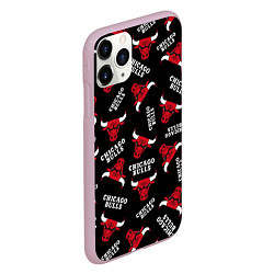 Чехол iPhone 11 Pro матовый CHICAGO BULLS БЫКИ УЗОР, цвет: 3D-розовый — фото 2