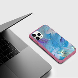 Чехол iPhone 11 Pro матовый Оставленная краска, цвет: 3D-малиновый — фото 2
