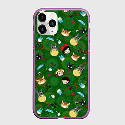 Чехол iPhone 11 Pro матовый Totoro&Kiki ALLSTARS, цвет: 3D-фиолетовый