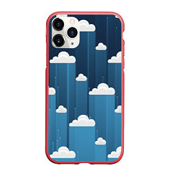 Чехол iPhone 11 Pro матовый Облака в очереди, цвет: 3D-красный