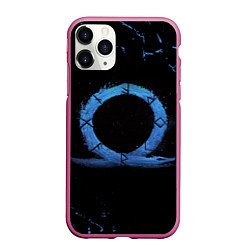 Чехол iPhone 11 Pro матовый GOD OF WAR LOGO ЭМБЛЕМА РАГНАРЁК, цвет: 3D-малиновый