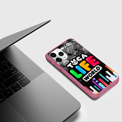 Чехол iPhone 11 Pro матовый TOCA LIFE WORLD ТОКА ЛАЙФ ВОРЛД ГРАДИЕНТ, цвет: 3D-малиновый — фото 2
