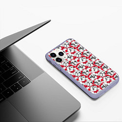 Чехол iPhone 11 Pro матовый Французский Бульдог French, цвет: 3D-светло-сиреневый — фото 2