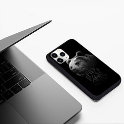 Чехол iPhone 11 Pro матовый ВЕЛЕС, Медведь, цвет: 3D-черный — фото 2