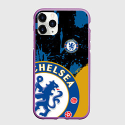 Чехол iPhone 11 Pro матовый ЧЕЛСИ CHELSEA GOLDEN LOGO, цвет: 3D-фиолетовый