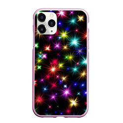 Чехол iPhone 11 Pro матовый ПРАЗДНИЧНЫЕ ОГОНЬКИ, цвет: 3D-розовый