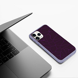 Чехол iPhone 11 Pro матовый Вишневые разломы, цвет: 3D-светло-сиреневый — фото 2