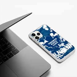 Чехол iPhone 11 Pro матовый Торонто Мейпл Лифс, Toronto Maple Leafs, цвет: 3D-белый — фото 2