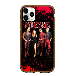 Чехол iPhone 11 Pro матовый Maneskin Лунный свет, рок - группа, цвет: 3D-коричневый