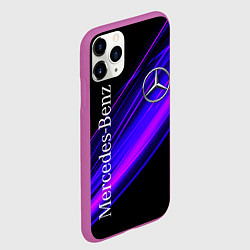 Чехол iPhone 11 Pro матовый MERCEDES-BENZ МЕРСЕДЕС-БЕНЗ ПУРПУРНЫЙ, цвет: 3D-фиолетовый — фото 2