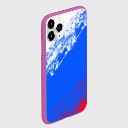 Чехол iPhone 11 Pro матовый Флаг РФ триколор, цвет: 3D-фиолетовый — фото 2