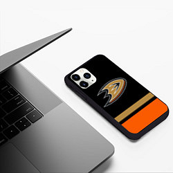 Чехол iPhone 11 Pro матовый Anaheim Ducks Анахайм Дакс, цвет: 3D-черный — фото 2