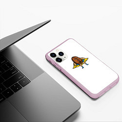Чехол iPhone 11 Pro матовый Кофейный Супергерой, цвет: 3D-розовый — фото 2