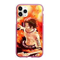 Чехол iPhone 11 Pro матовый ONE PIECE ASCE HERO, цвет: 3D-малиновый