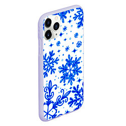 Чехол iPhone 11 Pro матовый Белая Зима, цвет: 3D-светло-сиреневый — фото 2