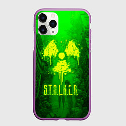 Чехол iPhone 11 Pro матовый STALKER LOGO RADIATOIN NEON TOXIC, цвет: 3D-фиолетовый