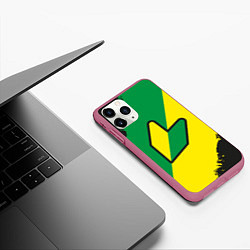 Чехол iPhone 11 Pro матовый JDM GREEN YELLOW LOGO, цвет: 3D-малиновый — фото 2