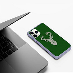 Чехол iPhone 11 Pro матовый Вязанный олень, цвет: 3D-светло-сиреневый — фото 2
