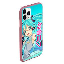 Чехол iPhone 11 Pro матовый Hatsune Miku Мику Хацунэ, цвет: 3D-малиновый — фото 2