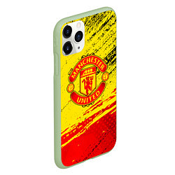 Чехол iPhone 11 Pro матовый Manchester United Футбольный клуб, цвет: 3D-салатовый — фото 2