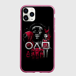 Чехол iPhone 11 Pro матовый ИГРА В КАЛЬМАРА РАСПОРЯДИТЕЛЬ, цвет: 3D-малиновый