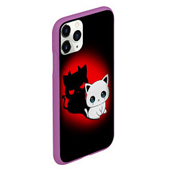 Чехол iPhone 11 Pro матовый КОТИК ДЬЯВОЛ KITTY DEVIL, цвет: 3D-фиолетовый — фото 2