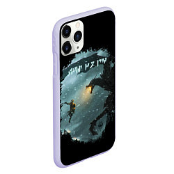 Чехол iPhone 11 Pro матовый TES SKYRIM FIGHT DRAGON, цвет: 3D-светло-сиреневый — фото 2