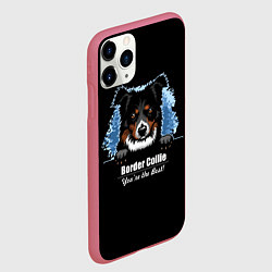 Чехол iPhone 11 Pro матовый Бордер-Колли Border-Collie, цвет: 3D-малиновый — фото 2