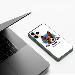 Чехол iPhone 11 Pro матовый Собака Басенджи, цвет: 3D-темно-зеленый — фото 2
