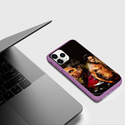Чехол iPhone 11 Pro матовый Бред Питт Бойцовский клуб, цвет: 3D-фиолетовый — фото 2