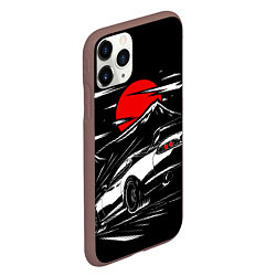 Чехол iPhone 11 Pro матовый Toyota Supra: Red Moon, цвет: 3D-коричневый — фото 2