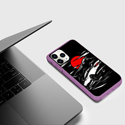 Чехол iPhone 11 Pro матовый Toyota Supra: Red Moon, цвет: 3D-фиолетовый — фото 2