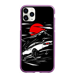Чехол iPhone 11 Pro матовый Toyota Supra: Red Moon, цвет: 3D-фиолетовый