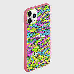 Чехол iPhone 11 Pro матовый Мама, Мамочка Мамуля, цвет: 3D-малиновый — фото 2