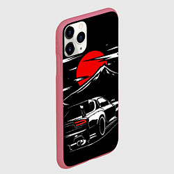 Чехол iPhone 11 Pro матовый MAZDA RX 7 Мазда при свете красной луны, цвет: 3D-малиновый — фото 2