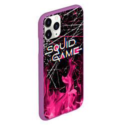 Чехол iPhone 11 Pro матовый ИГРА В КАЛЬМАРА ОГОНЬ SQUID GAME FIRE, цвет: 3D-фиолетовый — фото 2