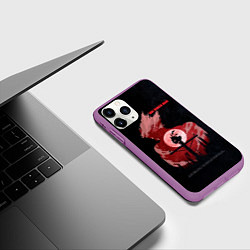 Чехол iPhone 11 Pro матовый One Punch-Man эпичный Гароу, цвет: 3D-фиолетовый — фото 2